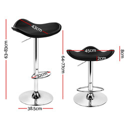 Artiss set of 4 Kitchen Bar Stools Swivel Bar Stool PU Leather Gas Lift Chair Black