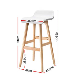 Artiss 2x Bar Stools Wooden Stool White
