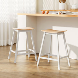 Artiss 2x Bar Stools Wooden Chairs Oak