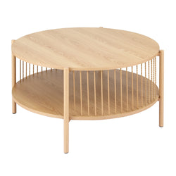 Coffee Table 2-Tier Round Wood