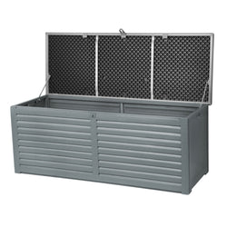 Gardeon Outdoor Storage Box 390L Container Lockable Garden Bench Tools Toy Shed Black