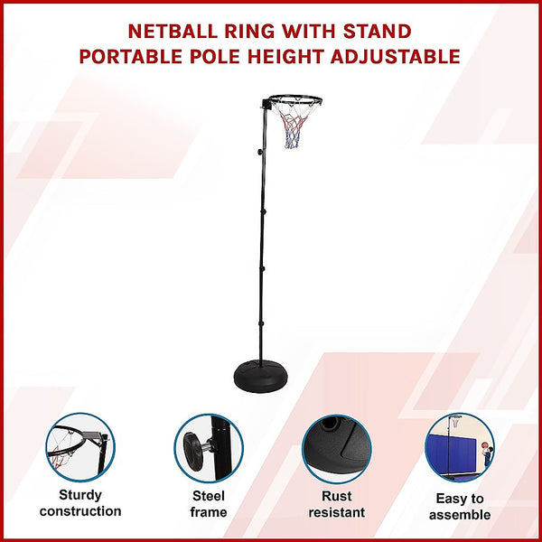 Netball Ring with Stand Portable Pole Height Adjustable - The Little ...