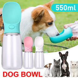 550ML Dog Water Bottle Bowl Pet Cup Drinking Travel Portable Feeder