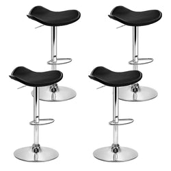 Artiss set of 4 Kitchen Bar Stools Swivel Bar Stool PU Leather Gas Lift Chair Black