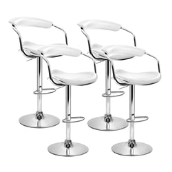 Artiss set of 4 PU Leather Bar Stools ADE Kitchen Chairs Swivel Bar Stool White Gas Lift
