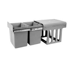 Cefito Pull Out Bin Kitchen Double Basket 2X15L Grey
