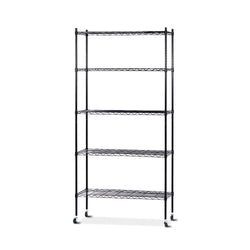 90cm 5-Tier Wire Shelf Shelving Unit Kithchen Storage Trolley Black