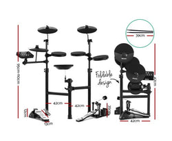 8 Piece Electric Electronic Drum Kit Drums Set Pad Tom For Kids Adults Foldable