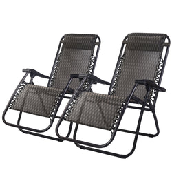 Gardeon Zero Gravity Chair Folding Outdoor Recliner Adjustable Sun Lounge Camping Grey