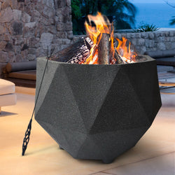 Grillz Outdoor Portable Fire Pit Bowl Wood Burning Patio Oven Heater Fireplace