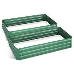 Greenfingers Garden Bed 150cm x 90cm 2x Galvanised Steel Raised Green Planter