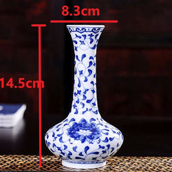 Vintage Home Decor Ceramic Vases Antique Blue And White Porcelain C Pattern Traditional Chinese Blue And White Porcelain Vase Fo