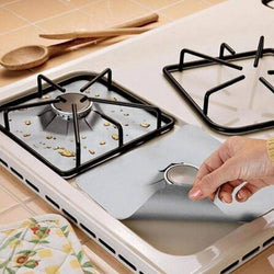 Reusable Non Stick Foil Reuseable Stove Top Burner Protector Liner Cover 4PCS