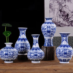 Vintage Home Decor Ceramic Vases Antique Blue And White Porcelain C Pattern Traditional Chinese Blue And White Porcelain Vase Fo