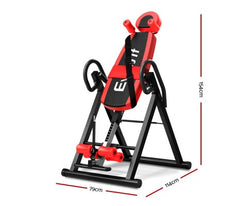 Everfit Inversion Table Gravity Exercise Inverter Back Stretcher Home Gym Red