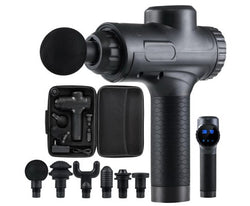 Everfit Massage Gun 30 Speed 6 Heads Vibration Muscle Massager Chargeable Black
