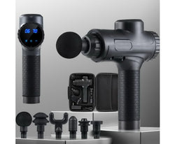 Everfit Massage Gun 30 Speed 6 Heads Vibration Muscle Massager Chargeable Black
