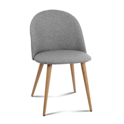 2 X Artiss Dining Chairs Light Grey