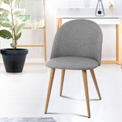 2 X Artiss Dining Chairs Light Grey