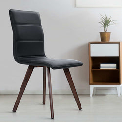 Artiss 2x Dining Chairs Retro Chair New metal Legs High Back PU Leather Black