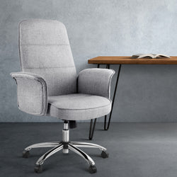 Artiss Fabric Office Chair Computer Chairs Grey