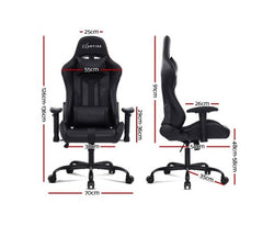 Artiss Gaming Office Chair Computer Chairs Leather Seat Racer Racing Meeting Chair Black