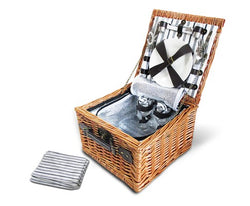 Alfresco� 2 Person Picnic Basket Set Vintage Outdoor Baskets Insulated Blanket