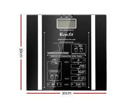 Everfit Bathroom Scales Digital Body Fat Scale 180KG Electronic Monitor Tracker