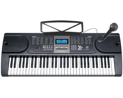 Precision Audio 61 Key Full Size Electronic Keyboard LCD Screen Wired Microphone MK2106