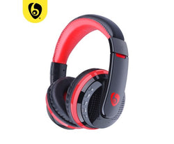 OVLENG MX666 Wireless Bluetooth Music Headphones with Mic Noise Canceling - Red