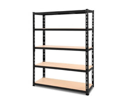 Giantz 1.8M Warehouse Racking Shelving Storage Shelf Garage Shelves Rack Steel Black