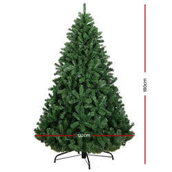 Jingle Jollys Christmas Tree 1.8M Xmas Trees Decorations Green 800 Tips