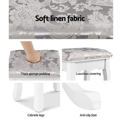 Artiss Dressing Table Stool Velvet White