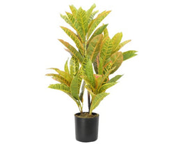 Artificial Potted Flaming Zebra (Codiaeum variegatum / crotons) 55cm