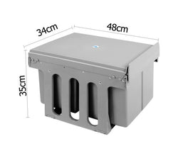 Cefito Pull Out Bin Kitchen Double Basket 2X15L Grey