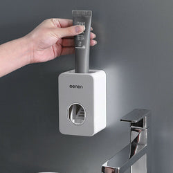 Automatic Toothpaste Dispenser Mounted Toothbrush Stand Squeezer Bathroom Wall