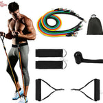 11PCS Heavy Duty Resistance Band Tube Power Gym Yoga Training Fitness Cross fit
