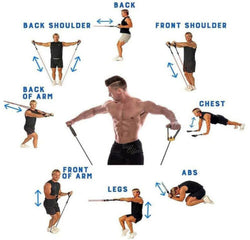 11PCS Heavy Duty Resistance Band Tube Power Gym Yoga Training Fitness Cross fit